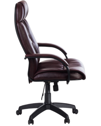 Кресло для руководителя "PRADO Black" Пластик | Кожа №702